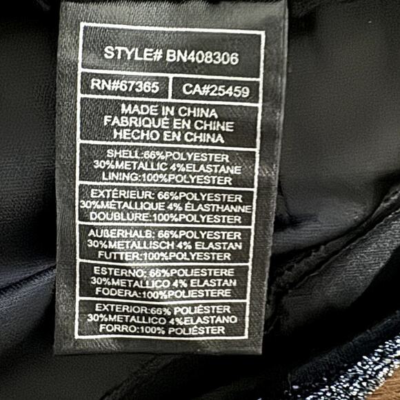 STEVE MADDEN Mirabelle Mini Dress Black Silver Metallic One Shoulder NWT L - Picture 9 of 9